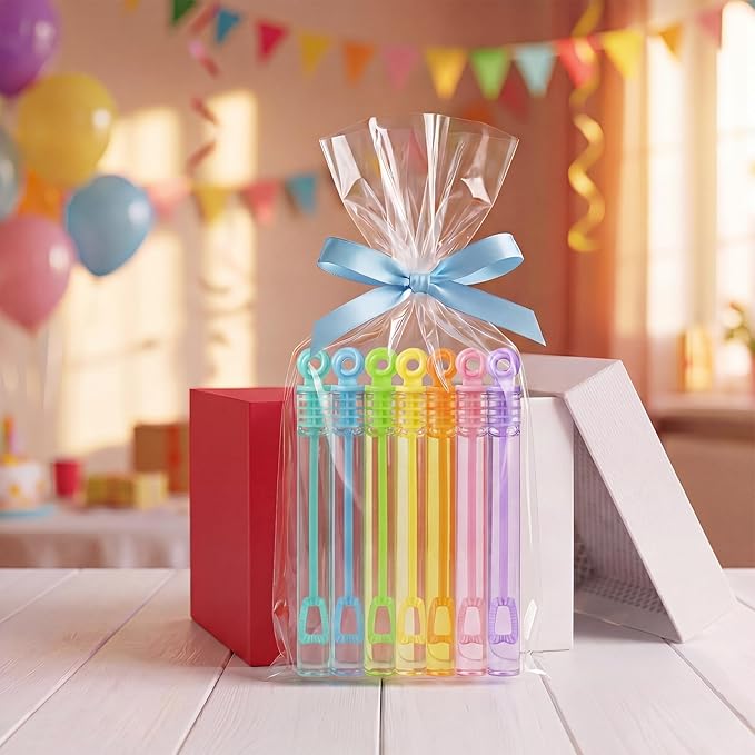 Lunmon 120 Pcs Mini Bubble Wands Bulk Pastel Bubble Party Favors Toys Sticks Gifts for Kids, Goodie Bag Stuffer Fillers, Christmas, Birthday, Wedding, Carnival, Bath Time, Summer Outdoor Indoor Events