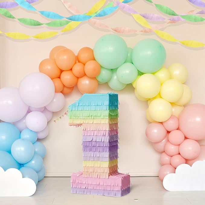 Epakh Pastel Crepe Paper Streamers - 12 Rolls 984ft Crepe Paper Rainbow Baby Shower Decorations Baby in Bloom Themed Wedding Birthday Graduation Mermaid Party Decor Streamers