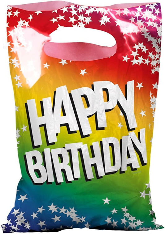 Set 6 PE party bags 'Happy Birthday' (23 x 15 cm)