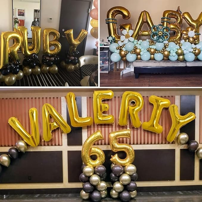 TONIFUL 40 Inch Large Gold Letter A Helium Balloons,Foil Mylar Big Balloons for 2026 New Year Eve Graduation Wedding Baby Shower Birthday Party Anniversary Supplies Decorations