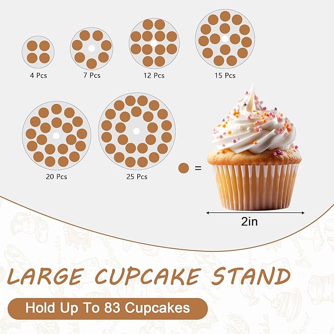 6 Tier Large Cupcake Stand, Tiered Acrylic Cupcake Holder Stand for 80 Cupcakes, Clear Cupcake Tower for Wedding,Birthday,Party