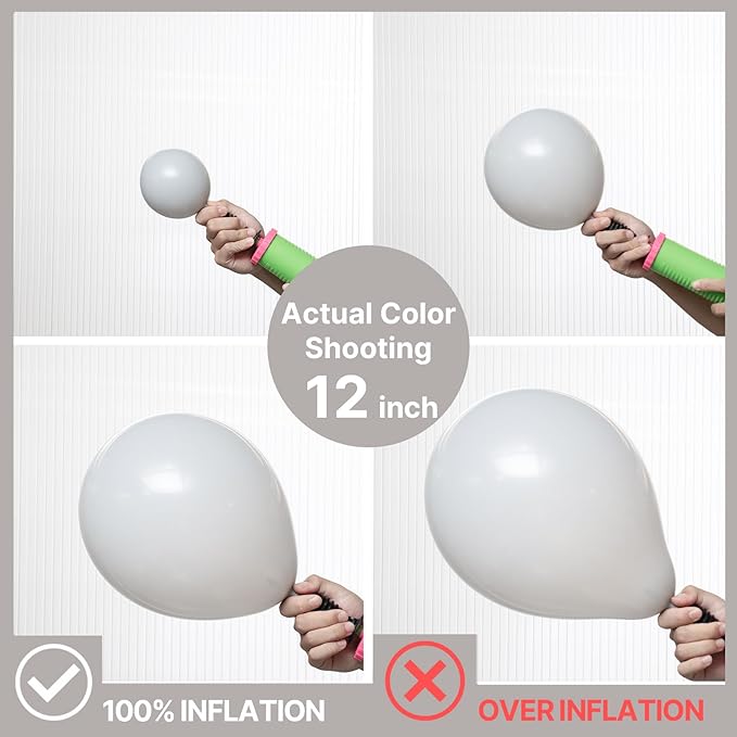 PartyWoo Grey Balloons 140pcs Different Sizes Pack of 18 12 10 5 Inch Light Pastel Pale Gray Latex Balloon Arch Kit Garland for Baby Shower Graduation Wedding Birthday Party Decorations Gray-Y76