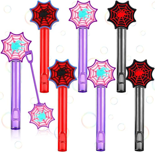 Jenaai 24 Spider Web Bubble Wands Spider Bubble Wand Party Favors for Summer Activity Cartoon Birthday Gifts Prizes Carnival Goody Bag Stuffers Wedding Supplies