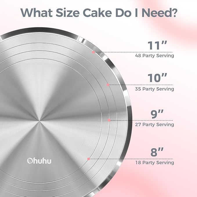 Ohuhu Cake Stand, Aluminium 12''Cake Turntable Decorating Bakery Supplies - BPA-Free Frosting Spinner Rotating Revolving Lazy Susan Perfect Gifts