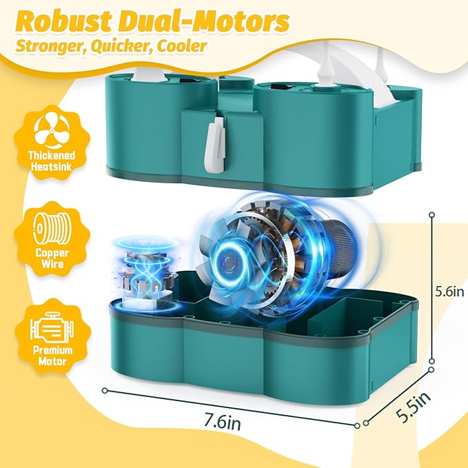 Balloon Pump, 3-in-1 Electric Balloon Pumps, Balloons Blower with Triple Inflating Ports for Latex 260q Foil Balloons Inflation, Inflator Deflator for Pool Floats Air Beds.
