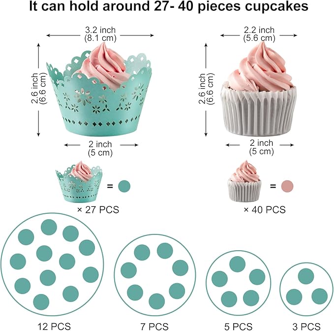 CECOLIC Acrylic Cupcake Stand Clear Cupcake Holder Display Stand Dessert Pastry Tower Stand for Wedding Birthday Bar Party Décor (Round - 4 Tier)