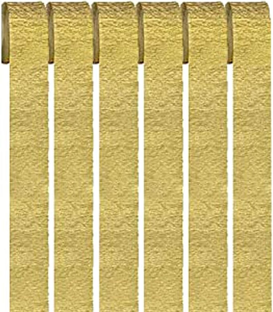 6 Rolls Crepe Paper Streamers, Gold Streamers for Party Decorations, Wedding Decorations, Birthday Decorations, Baby Shower Decorations (1.8 Inch x 82 Ft/Roll)