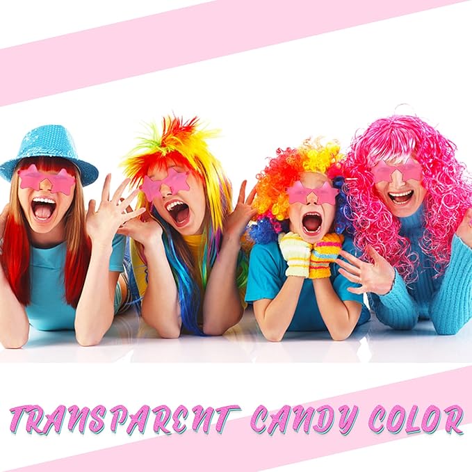 LIULIUBTY Star Shaped Sunglasses, Heart Sunglasses for Bachelorette Party, Colorful Party Favors