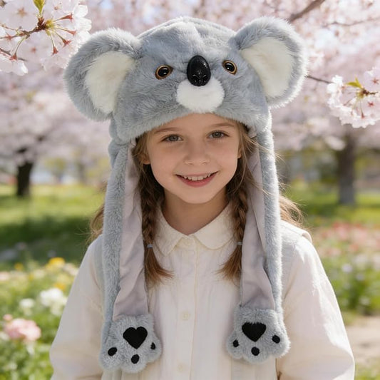 Animal Hat with Funny Plush Moving Ears,Crazy Hats for Kids Holiday Cosplay Easter Dress Up Cute Hat Kids Gift