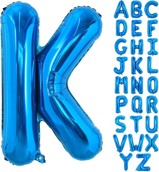 TONIFUL 40 Inch Large Blue Letter K Balloons Giant Alphabet Letter Balloons,Foil Mylar Big Balloons for 2026 Graduation Birthday Party Anniversary New Year Graduation Supplies Decorations