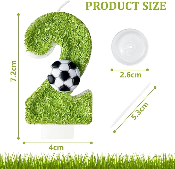 20th Birthday Candles，Soccer Birthday Decorations，Suitable for Girl and boy Cake Toppers, Wedding Cakes, Anniversaries, Party Celebrations, Birthday Decorations