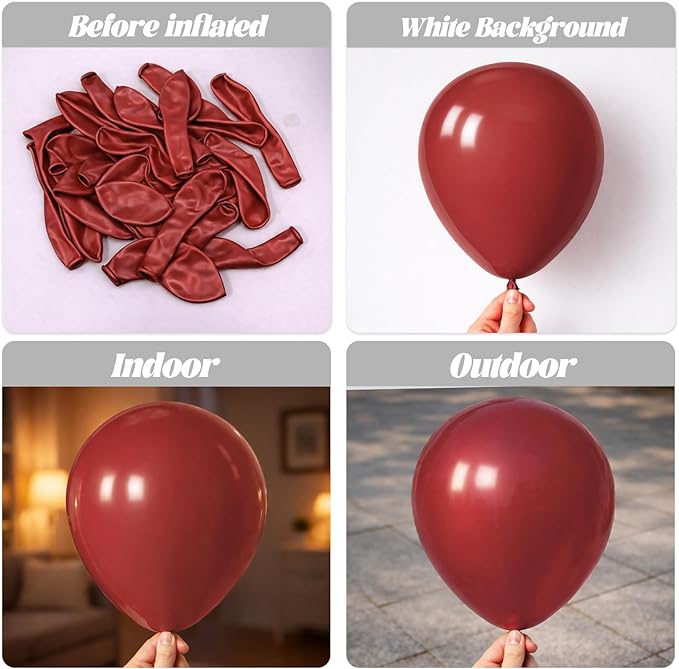 Voircoloria 105pcs Ruby Balloons 12inch Party Latex Balloons for Boys Girls Birthday Baby Shower Gender Reveal Wedding Sunflower Party Decorations