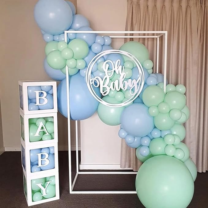 Voircoloria 105pcs Mint Green Balloons 12inch Party Latex Balloons for Boys Girls Birthday Baby Shower Gender Reveal Wedding Sunflower Party Decorations