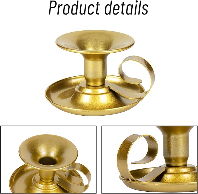 Gold Candlestick Holders – 8 Pack Retro Iron Taper Candle Holders for Wedding Centerpieces, Party, Christmas, Home Table Decor, Birthday Gift