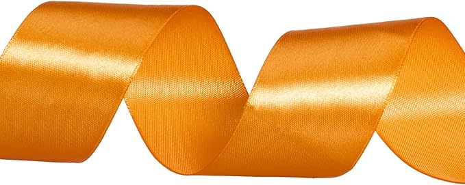 YASEO 1 1/2 Inch Orange Solid Satin Ribbon, 50 Yards Craft Fabric Ribbon for Gift Wrapping Floral Bouquets Wedding Party Decoration