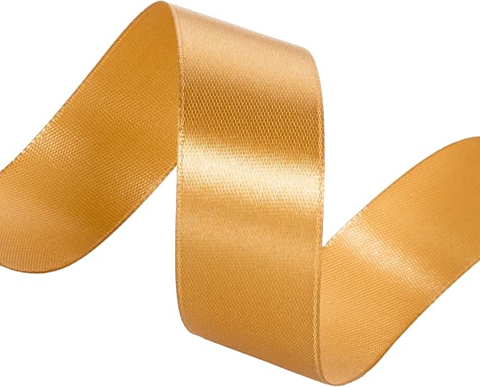 YASEO 1 Copper Solid Satin Ribbon, 50 Yards Craft Fabric Ribbon for Gift Wrapping Floral Bouquets Wedding Party Decoration