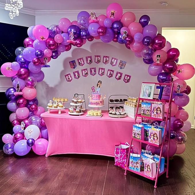 Purple and Pink Balloons - 50Pcs 12“ Metallic Purple Pink Confetti Latex Balloons for Birthday Bridal Shower Wedding Party Decorations