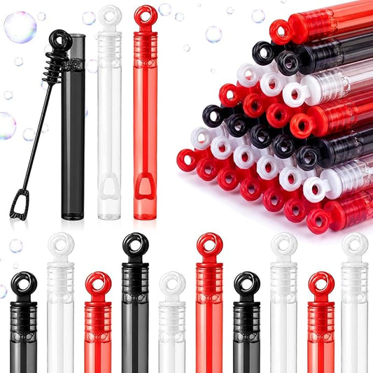 Lunmon 120 Pcs Graduation Mini Bubble Wands Bulk Grad Party Favors Class of 2026 Red Black White Bubble Toys Gifts for Kids Preschool Kindergarten Grad Birthday Party Supplies for High School Students