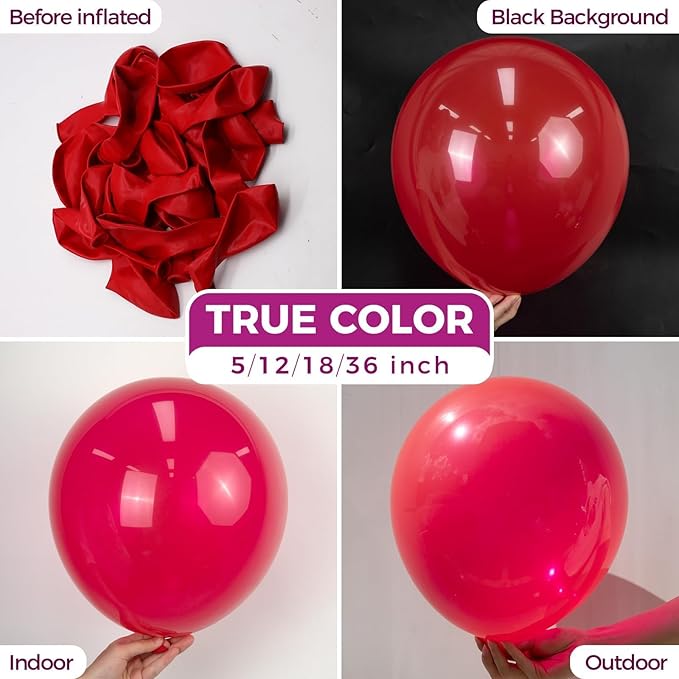 Bezente Red Balloons Latex Party Balloons - 100 Pack 12 inch Round Helium Red Balloons for Valentines Day Retirement Graduation Casino Theme Wedding Birthday Patriotic Party Decorations
