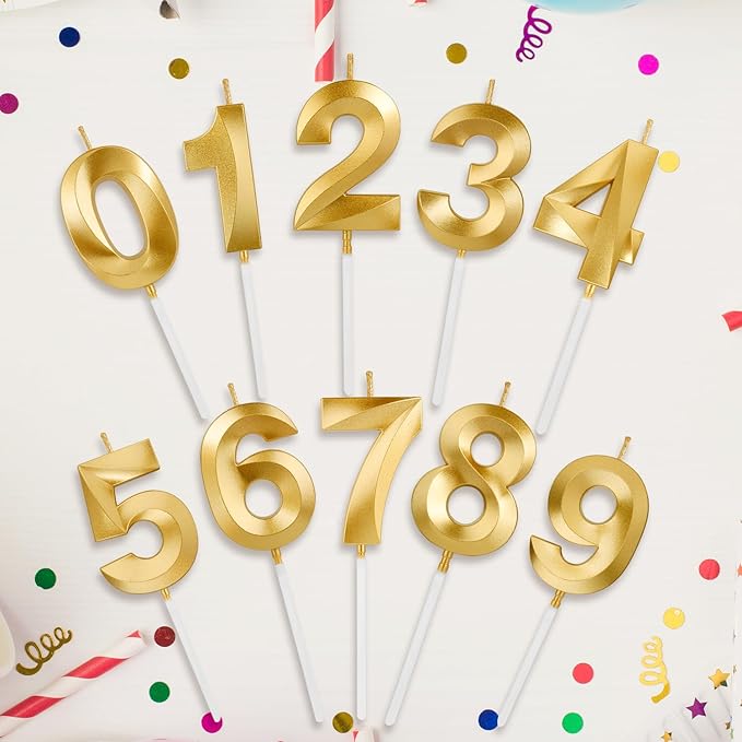 Birthday Candles, 1.96 Inch Number 11 Happy Birthday Candles, Number Candles Decoration for Birthday Party and Anniversary Celebration(Champagne Gold)