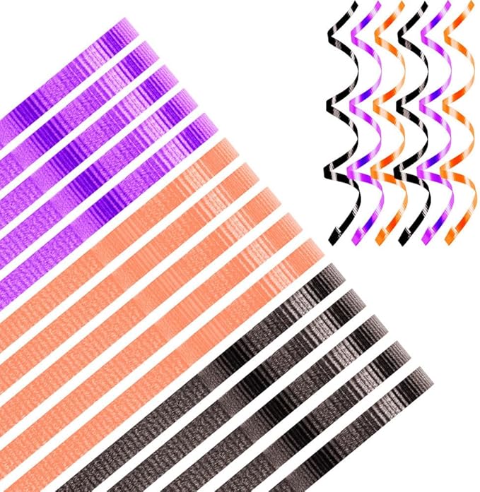 Halloween Curling Ribbons for Crafts Bows Present Wrapping Florist Wedding Party Festival Art Craft Decor, 11 Yards Per Roll, 3/16 Inch Wide 3/16" - Set7