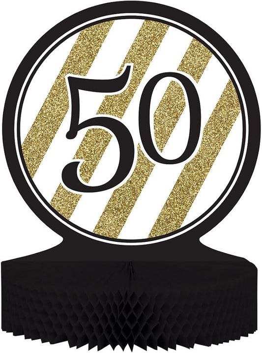 Centerpiece Table Decoration, Black and Gold, 12" x 9", 50