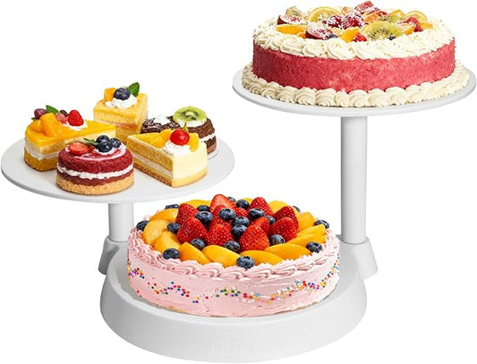 Uten 3 Tier Cupcake Stand, Plastic Cake Stand with 11” Tier Serving Tray, 38-Capacity Cupcake Tower, Cake Holder for Christmas Party, Weddings, Birthdays, Baby Showers, White