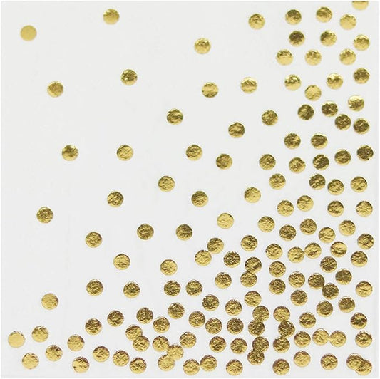 50 Pack Disposable Gold Foil Cocktail Napkins | Birthday Wedding Baby/Bridal Shower Celebration/Party/Event | Dessert/Cake table, 3-Ply, Unfolded 10" x 10", Folded 5" x 5"