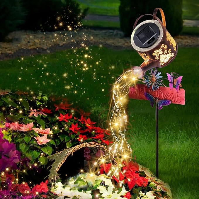Solar Watering Can Light, Solar Yard Decorations Outdoor,Garden Decor Lights for Yard,IP65 Waterproof Hanging Lantern Lights,Outside Patio Lawn (Warm White)
