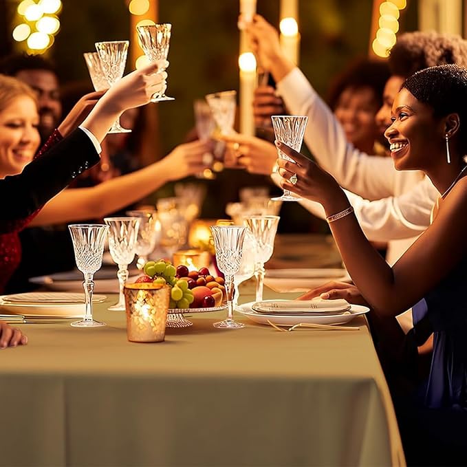 6 Pack Premium Disposable Plastic Tablecloth 54" x 108" Party Table Cloths Disposable for 6 to 8 Foot Tables Indoor or Outdoor Birthdays Weddings Christmas Anniversary Buffet Table (Gold)