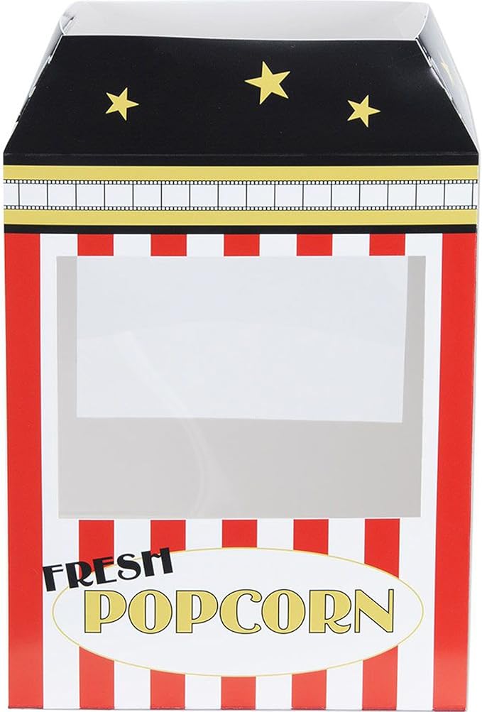 Beistle 3-D Popcorn Machine Centerpiece, 15.25" x 8.25" x 10.5" - Theater Movie Night Snack Cardboard Box with Windows