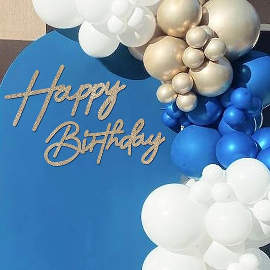 Happy Birthday Sign for Backdrop - Glitter Champagne Gold Felt 'Happy Birthday' Letter Sign for Balloon Arch Backdrop Decorations