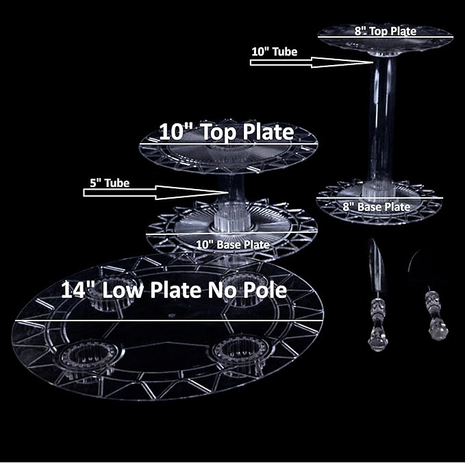 3 Tier Acrylic Wedding Cake Stand Set, Multi-Tier Cake Cupcake Holder, Topper Dessert Table Display Set, Tiered Tray Cake Stand for Party, Heavy Duty Holder display Stand