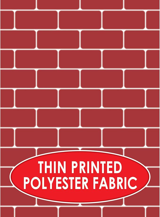 Beistle Novelty Red Brick Polyester Fabric Aisle Runner, Christmas Fireplace Decorations, Holiday Party Supplies
