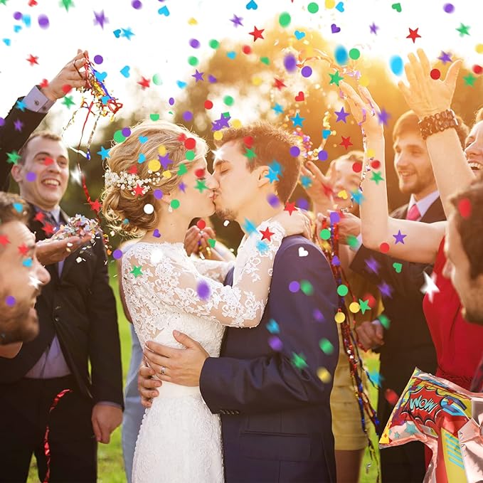 Hungdao 30 Pcs Fireworks Guns Handheld Confetti Poppers Happy New Year Wedding Birthday Graduation Baby Shower Anniversary Multicolor Inflatable Fireworks Gun Confetti Shooter for Party Supplies