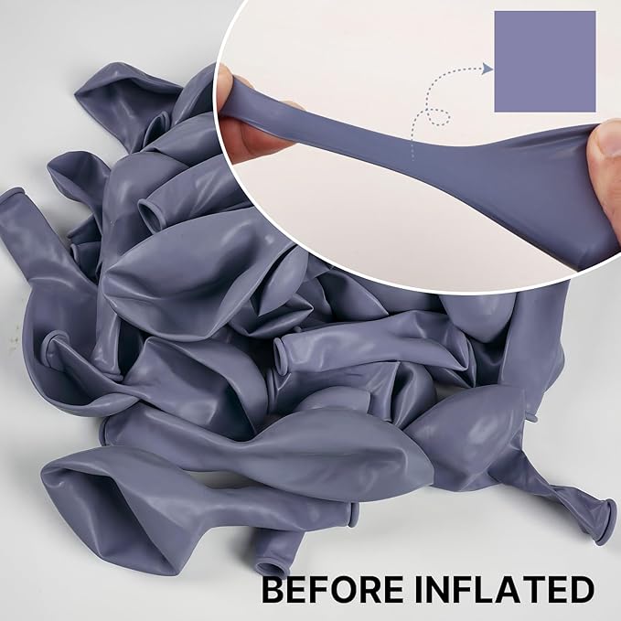 PartyWoo Dusty Blue Balloons 140pcs Different Sizes Pack of 18 12 10 5 Inch Boho Dusty Purple Muted Lavender Balloon Arch Kit for Baby Shower Anniversary Graduation Birthday Party Decorations Blue-F16