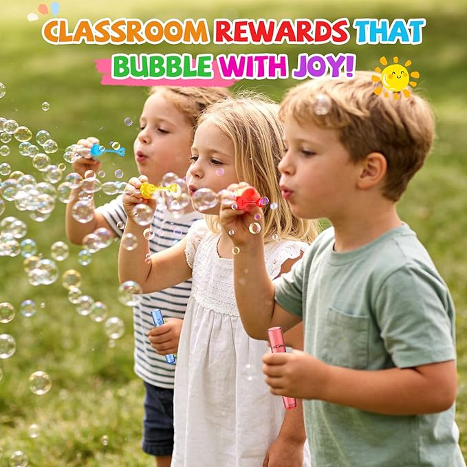 EagleStone 32 Pcs Star Bubble Wands Bulk for Kids, 8 Color Mini Bubble Party Favors, Goodie Bag Stuffers, Classroom Prizes, Birthday Gifts, Easter Basket, Carnival, Summer Outdoor Toys for Toddlers