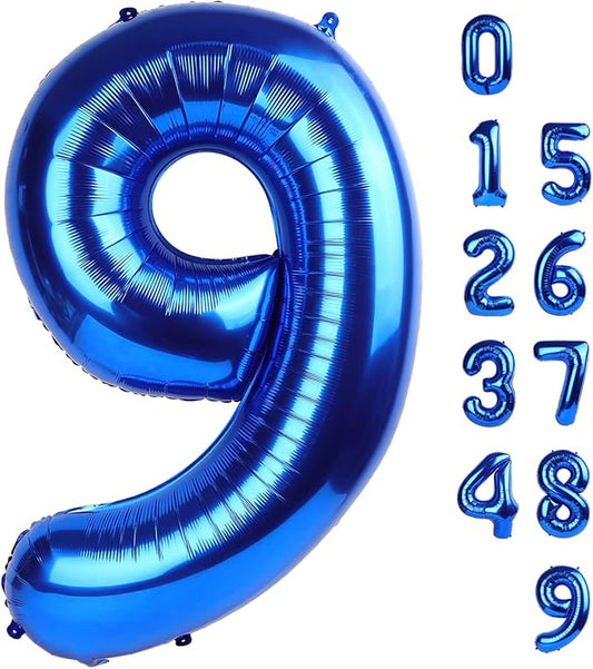 40 Inch Navy Blue Numbers Balloons Digital 9 Balloons Decorations for 9th 19 90 Birthday Party, Engagement, Wedding