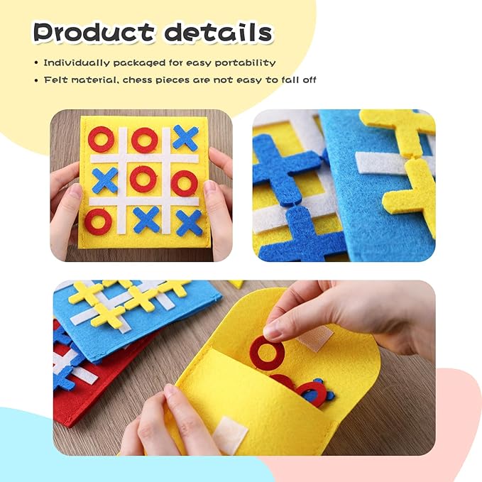LovesTown 15PCS Tic Tac Toe Board Game, Mini Strategic Board Game for Kids Family Classic Educational Toys Indoor Party Game for Goodie Bag Stuffers Party Favors Gifts