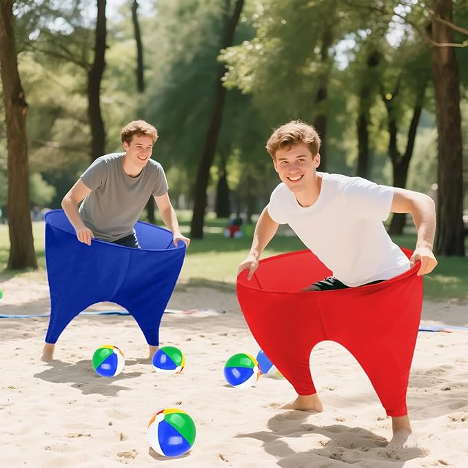 Granny Pants Yard Game Freaky Party Games Pants with Bouncy Balls and Air Pump Oversized Granny Pants Outdoor Game for Adults and Family Interactive Throwing Game for Group Gatherings
