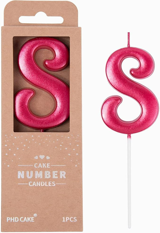 PHD CAKE 2.76 Inch Elegant Red 8 Number Birthday Candles, Cake Candles for Party Celebration