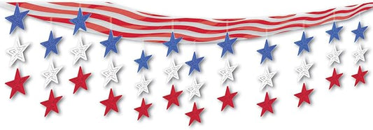 Stars & Stripes Ceiling Decor (red, white, blue) Party Accessory (1 count) (1/Pkg)