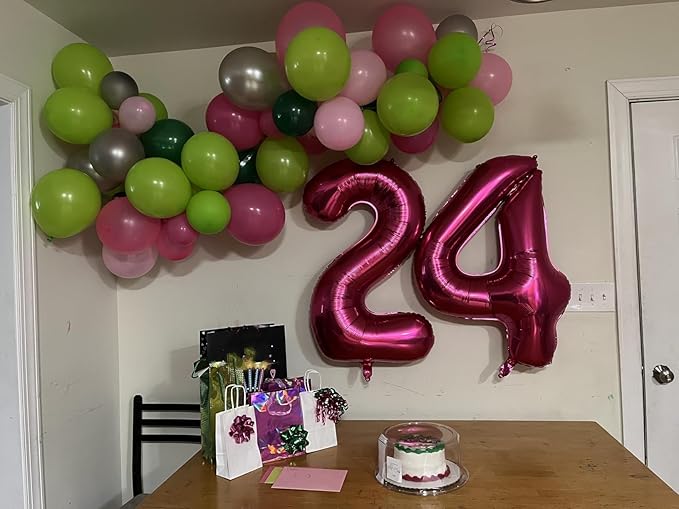 40 Inch Number 8 Balloon, Rose Purple 8 18 28 80 Birthday Balloons for Men Boys, 8th Birthday Decorations Party Supplies, Wedding, Graduations