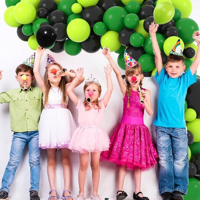 Green Black Balloon Garland Arch Kit - Dark Green, Lime Green Black Balloons for Soccer Camo Video Gamer Jungle Birthday Baby Shower 2026 Graduation Prom Party Decorations