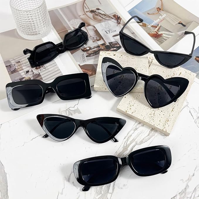 SUNOVELTIES 12 Mixed Style Sunglasses Classic Retro Party Favors Eyewear Costume Accessories Bulk Glasses for Unisex Adult