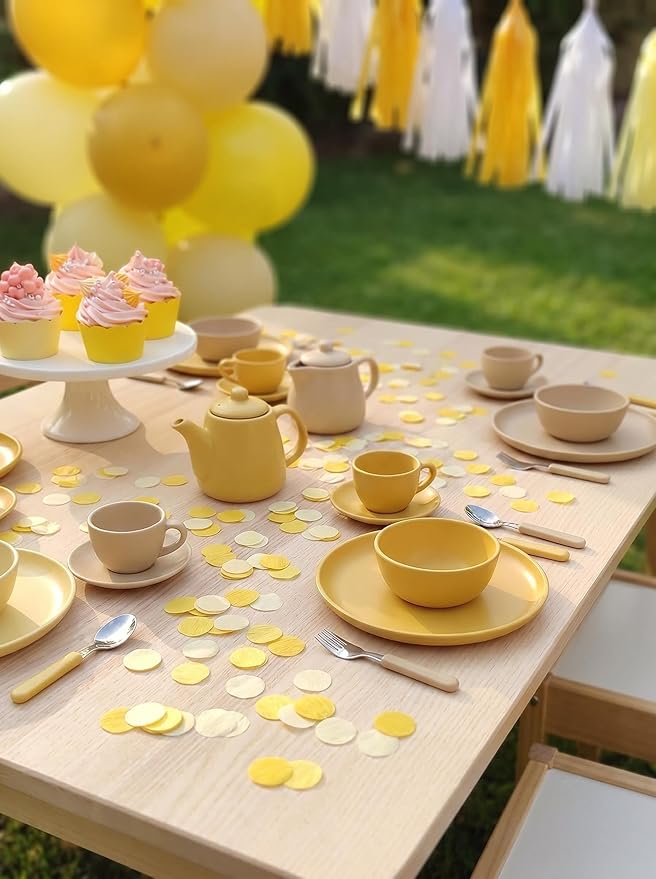1 Inch Yellow Ivory Party Scatter Table Decoration for Baby Shower Ombre Yellow Birthday Baby Shower Bee Sunflower Lemon Party Supplies Crepe Paper Confetti1000 Pcs