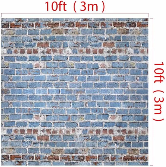 Kate 10x10ft Brick Wall Backdrop for Photography Blue Brick Photo Background Birthday Party Decoration