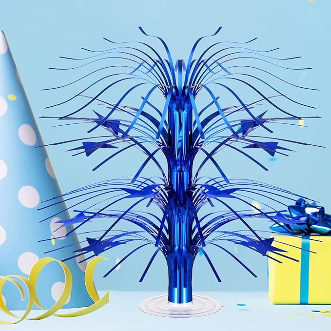 6 Pcs Blue Centerpieces for Tables Star Party Decorations Metallic Foil Spray Centerpieces for Graduation Birthday Event Photo Booth Props, 8.7 Inch Tall