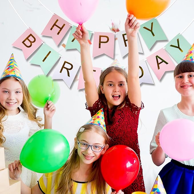 Happy Birthday Banner Party Banner Birthday Hanging Decoration for Women Men Girls Boys Adults Pets Party Backdrop Wall Decor Party Supplies