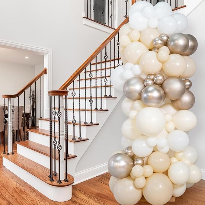 Voircoloria White Sand Balloons, 66pack 12inch Sand White Latex Party Balloons for Wedding, Bridal, Baby Shower, Birthday, Graduation, Anniversary, Bachelorette, Engagement Party Decorations
